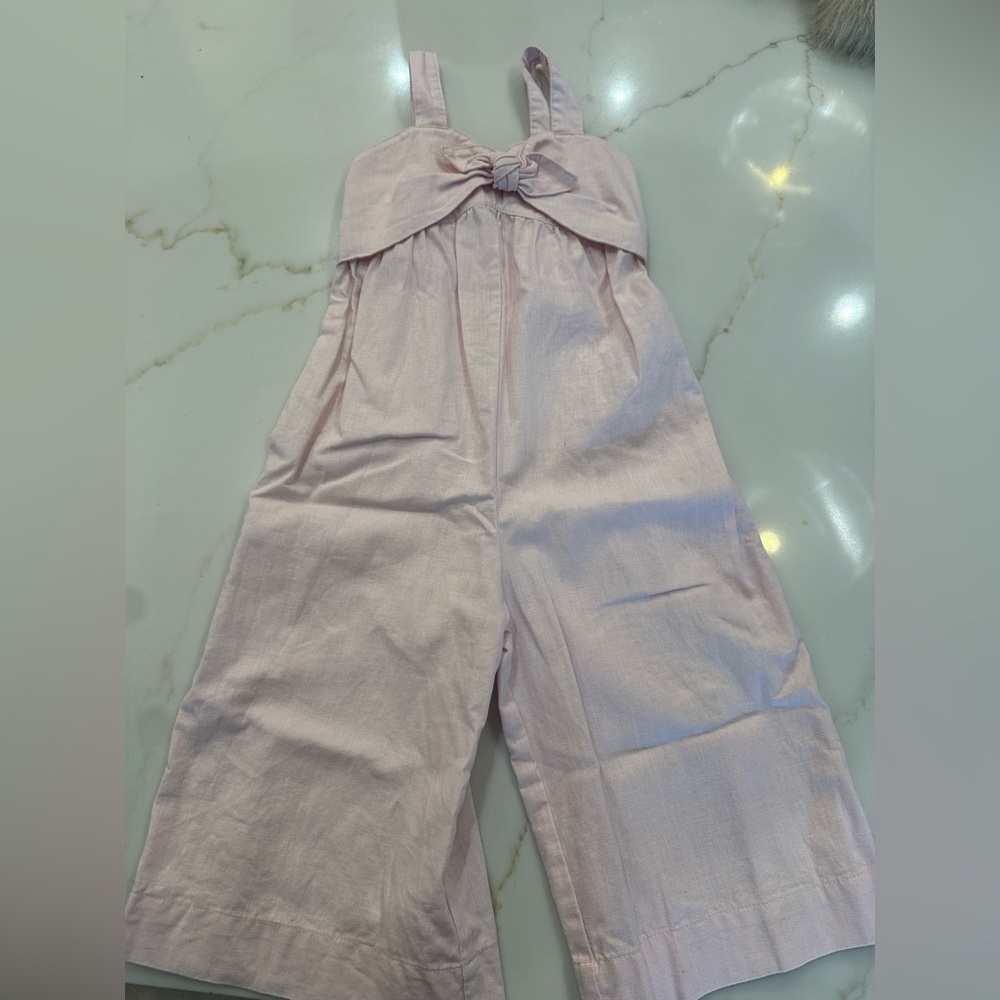 Chic Light Pink Bow-Tie Jumpsuit